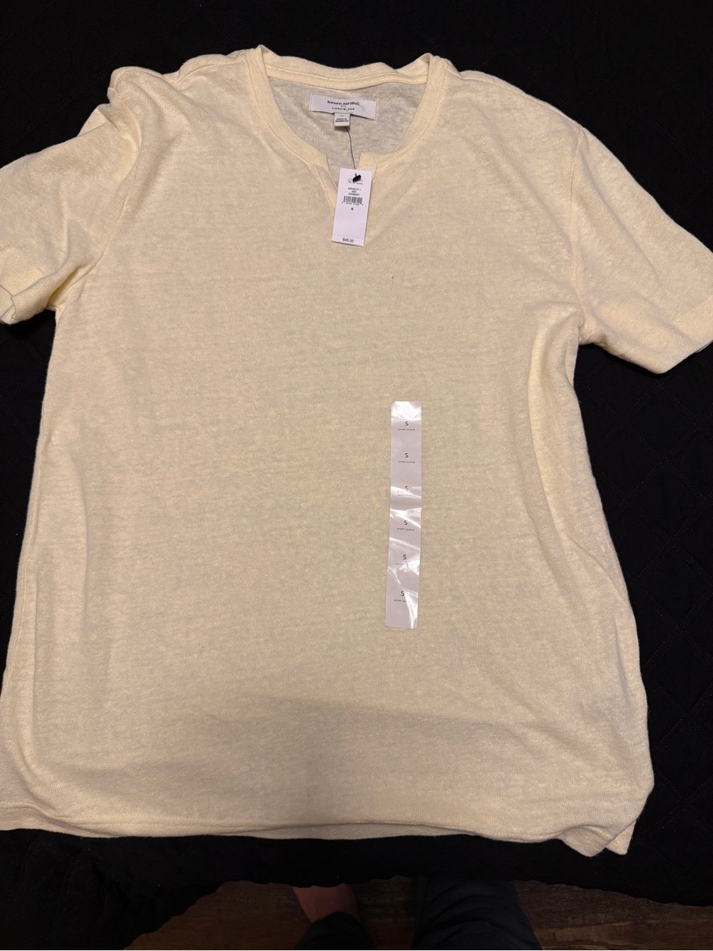 Banana Republic STANDARD-FIT LINEN-BLEND NOTCH T-SHIRT Men Size Small NWT